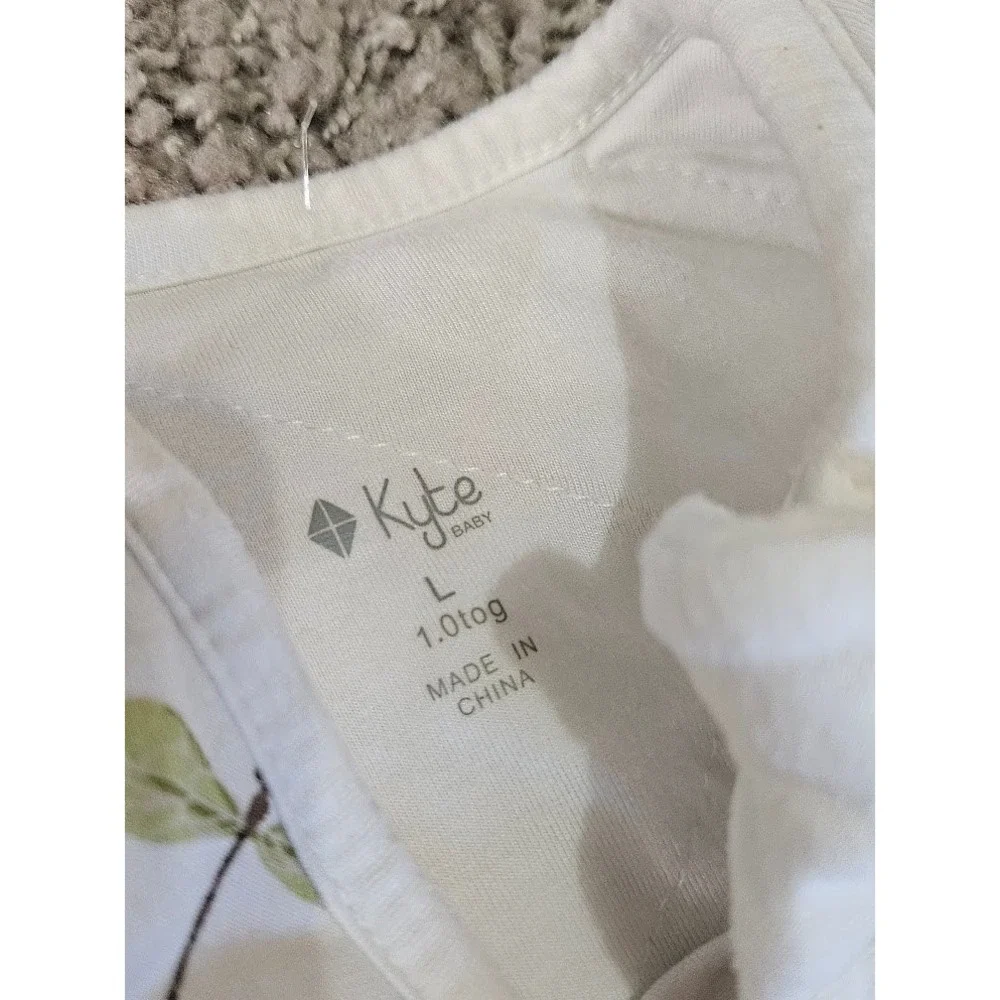 Kyte Baby Dragonfly Bamboo Sleep Bag 1.0 TOG White Green Size Large Wearable